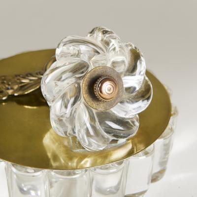 1950s brass and glass flower bonbonniere dressing table accessory