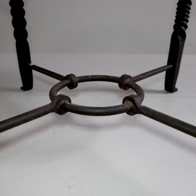 1950s oak topped wrought iron occasional table Belgium
