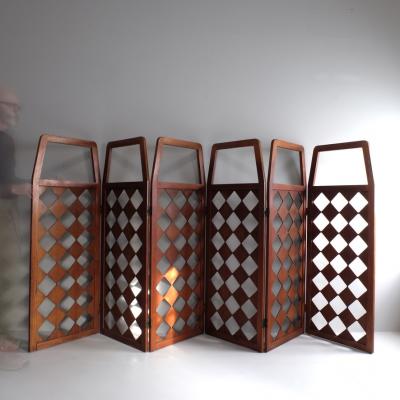 1950s perforated room divider in plywood France