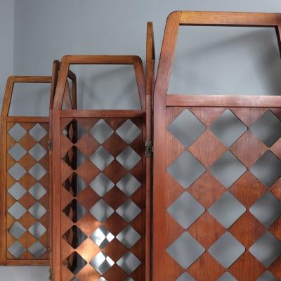 1950s perforated room divider in plywood France