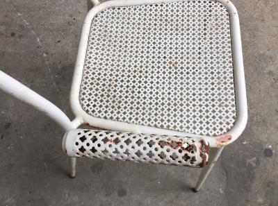 1950s perforated sheet metal furniture in the style of Mathieu Mat got