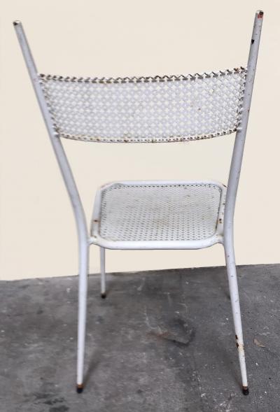1950s perforated sheet metal furniture in the style of Mathieu Mat got