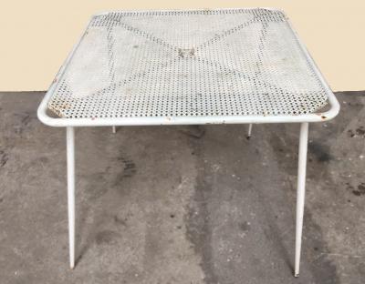 1950s perforated sheet metal furniture in the style of Mathieu Mat got