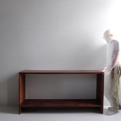 1950s solid teak console table France