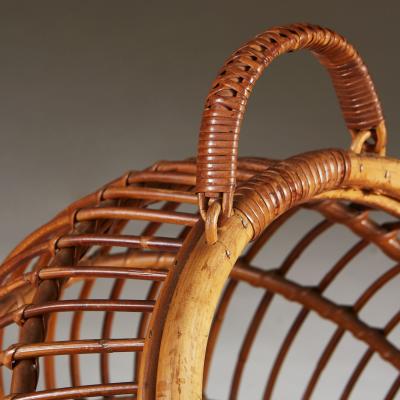 1950s wicker basket with handle