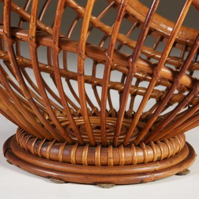 1950s wicker basket with handle