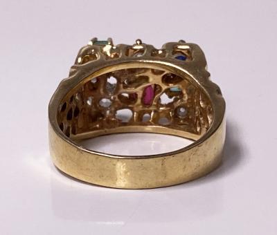1960 s Gentlemans Gold and Gemstone Ring