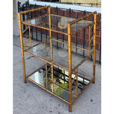 1960 s Hollywood Regency Faux Bamboo Cocktail Bar Cart