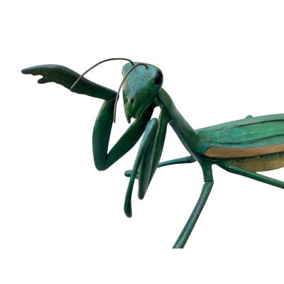 1960 s Japanese Cold Painted Bronze Praying Mantis Sculpture