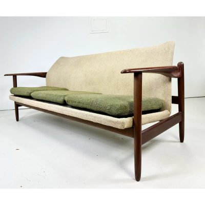 1960 s Sculpted Danish Teak Sofa