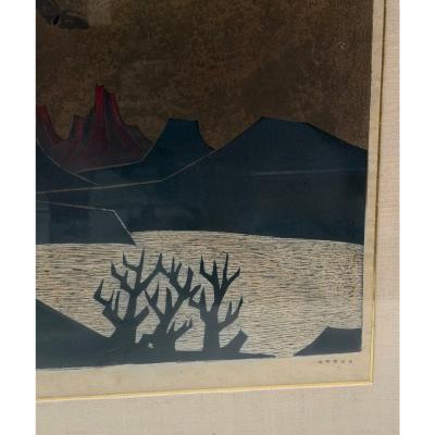 1960 s Yoshio Kanamori Japanese Woodblock Print