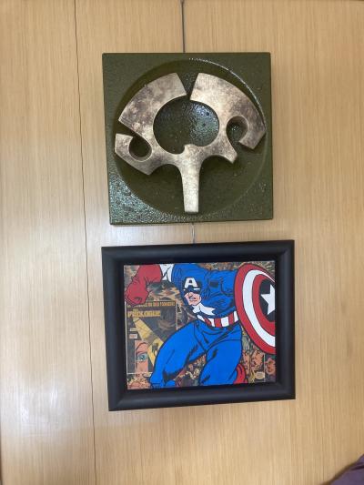 1960s Abstract enameled metal wall sculpture