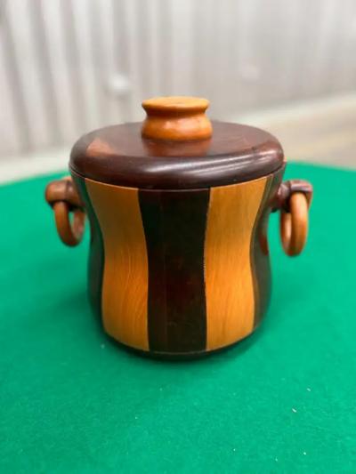 1960s Brazilian Modern Ice Bucket in Imbuia and Brazilian Rosewood