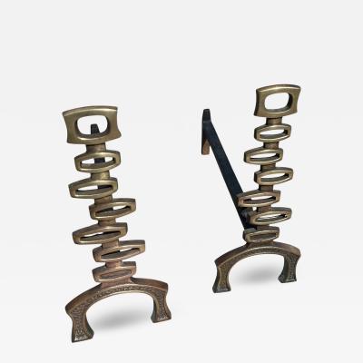 1960s Bronze andirons