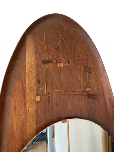 1960s Brutalist Carved pear wood wall mirror