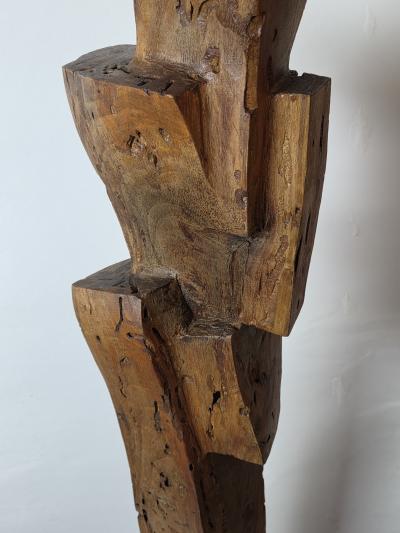 1960s California Brutalist Hand Carved Interlocking Old Growth Douglas Fir Totem