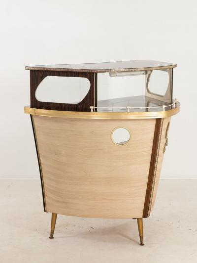 1960s Cocktail Bar in the Shape of a Boat Bow England 1960s