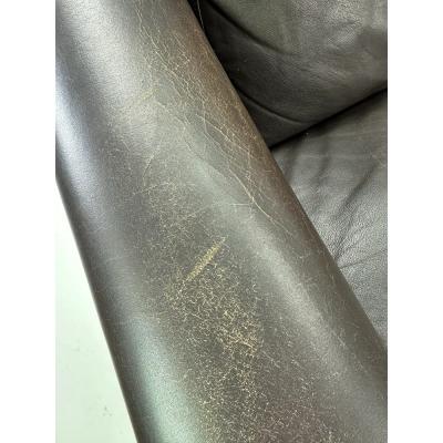 1960s Danish Leather Sofa Designed by Aage Christiansen