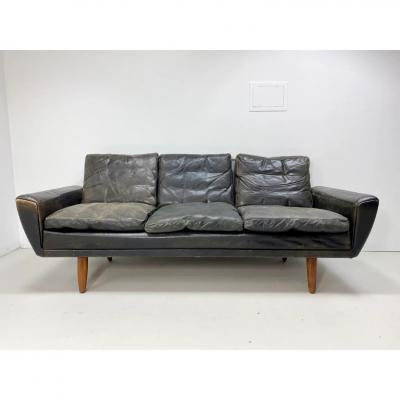 1960s Danish Leather Sofa by Georg Thams