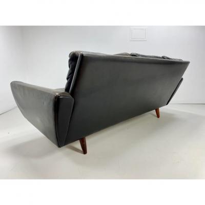 1960s Danish Leather Sofa by Georg Thams