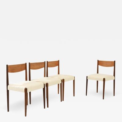 1960s Danish Set of Wooden Upholstered Dining Chairs by Poul Volther