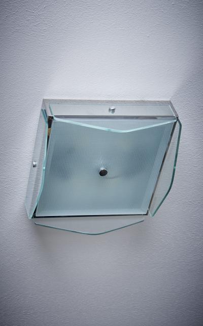 1960s Design Flush Mount in clear glass nos Italy