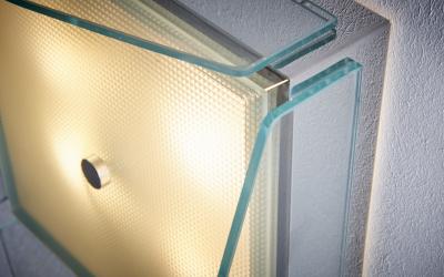 1960s Design Flush Mount in clear glass nos Italy