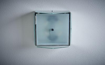 1960s Design Flush Mount in clear glass nos Italy