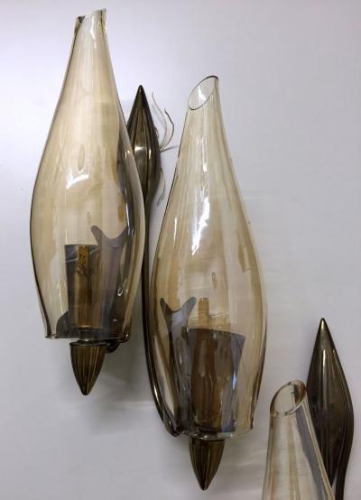1960s Elegant Pair of Italian Double Lights Sconces