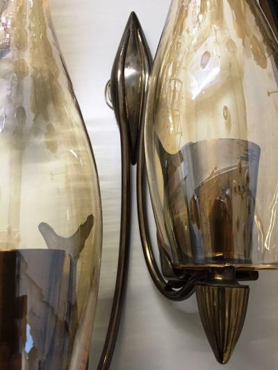 1960s Elegant Pair of Italian Double Lights Sconces
