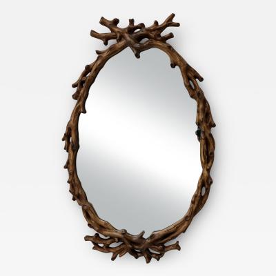 1960s Francisco Hurtado Wall Mirror From Spain With Branch Motif