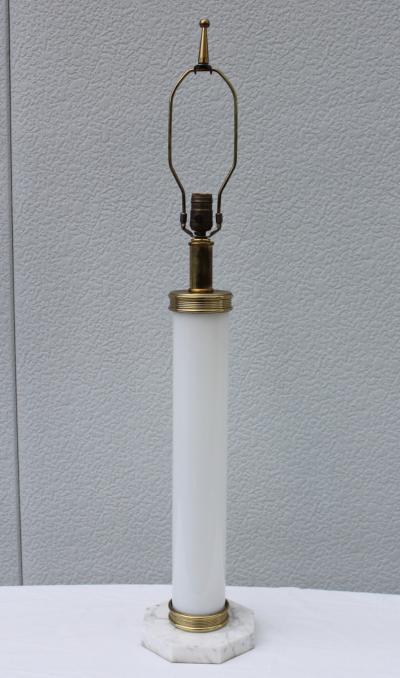1960s Glass And brass With Marble Base Italian Table Lamps