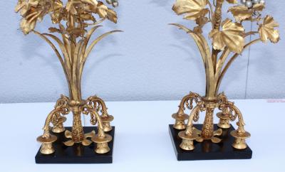 1960s Grape Vine Gilt Tall Table Lamps