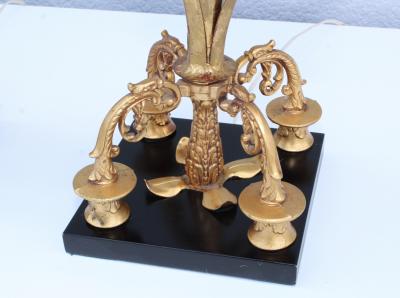 1960s Grape Vine Gilt Tall Table Lamps