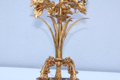 1960s Grape Vine Gilt Tall Table Lamps