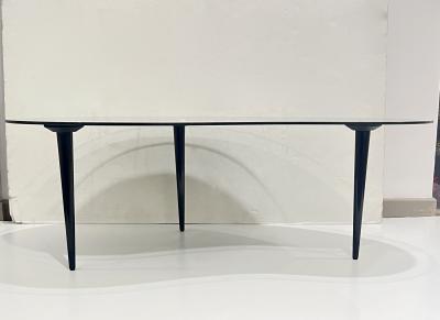 1960s Italian Mid Century Modern Design Bean Shape Black Crystal Coffee Table