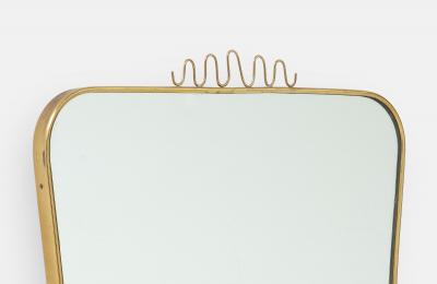 1960s Italian Modernist Brass Wall Mirror