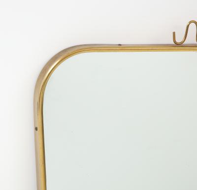 1960s Italian Modernist Brass Wall Mirror