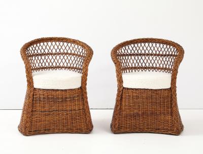 1960s Italian Rattan Lounge Chairs