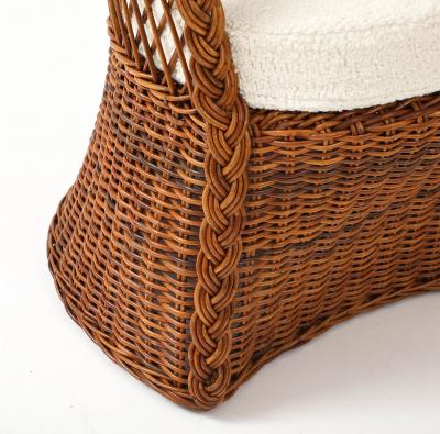 1960s Italian Rattan Lounge Chairs