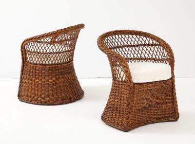 1960s Italian Rattan Lounge Chairs