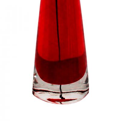 1960s Italian Red Murano Sommerso Glass Table Lamp with Polka Dot Shade