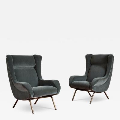 1960s Italian Wingback Armchairs