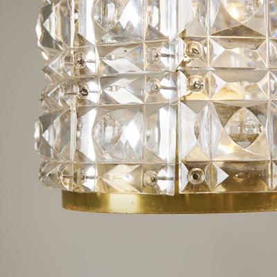1960s Italian faceted glass and brass jewel pendant