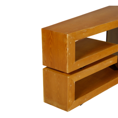 1960s Italian modernist corner cabinet in oak rosewood