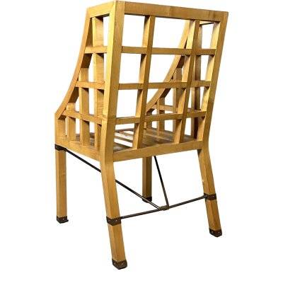 1960s Italian pair Lancetti Signorelli modernist blond walnut armchairs