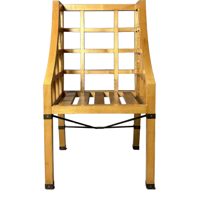 1960s Italian pair Lancetti Signorelli modernist blond walnut armchairs