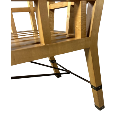 1960s Italian pair Lancetti Signorelli modernist blond walnut armchairs