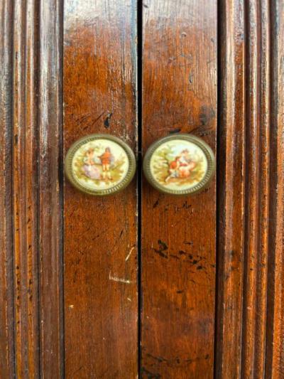 1960s Ladys Writing Desk Secretaire Tambour Doors Marquetry Banded Drawers