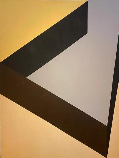 1960s Large Mid century Modern Abstract Hard Edge Painting